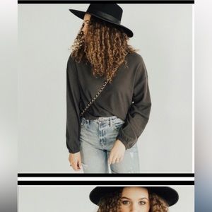 Carly Jean Los Angeles Kayce dark gray top